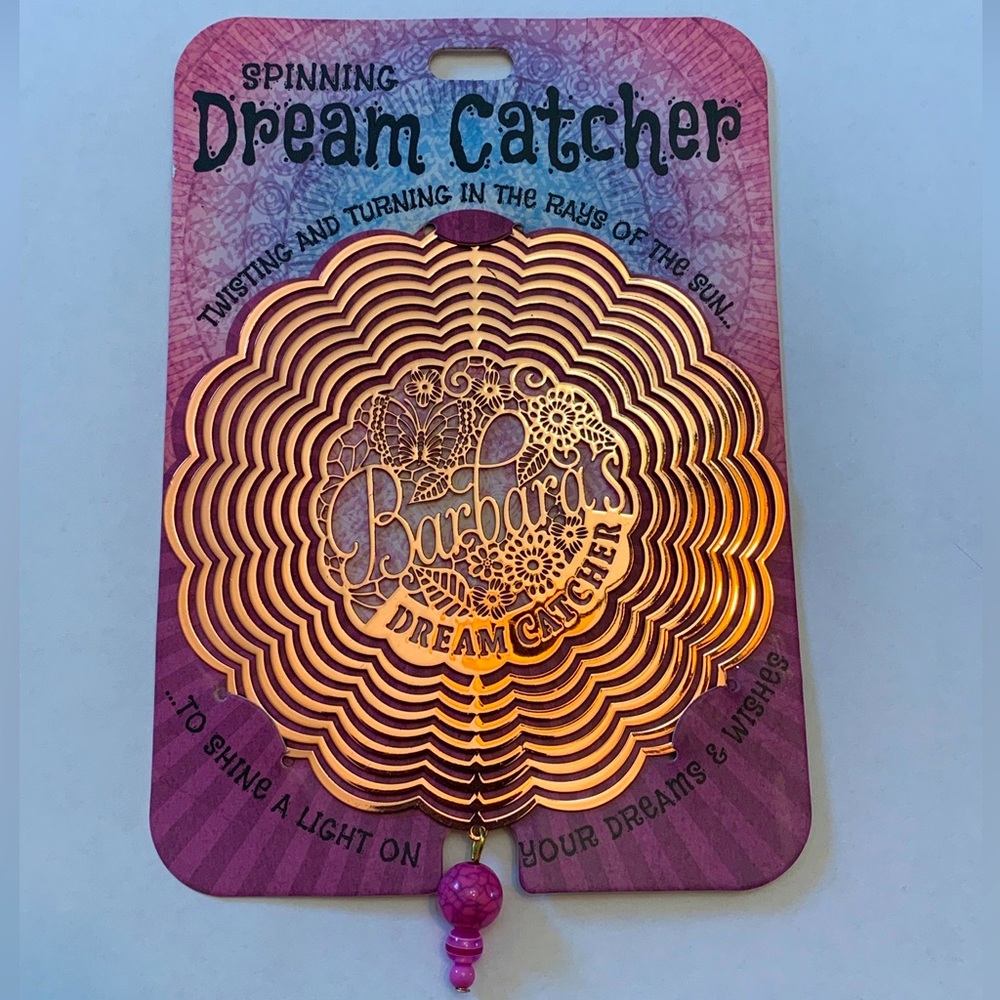 Barbara Metal Spinning Dream Catcher Pink Bead Detail History & Heraldry Ltd